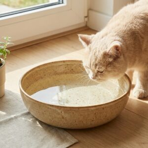 Kipupu 溫暖系手作陶製寬口飲水盆