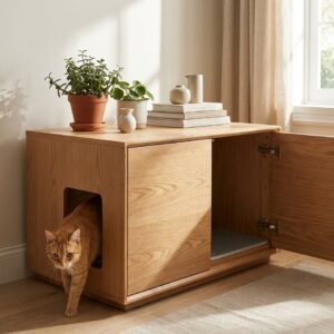 Kipupu 隱室極簡風木質貓砂櫃