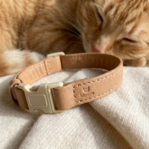 Kipupu 義大利柔韌小牛皮貓項圈 (安全插扣版)