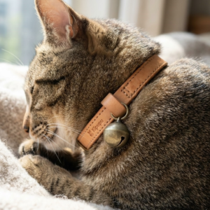 Kipupu 手作植鞣革鈴鐺項圈 (靜音設計)